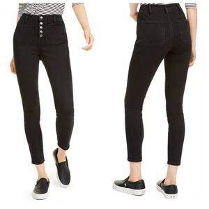 OAT Black High Rise Sailor Skinny Jeans Size 28